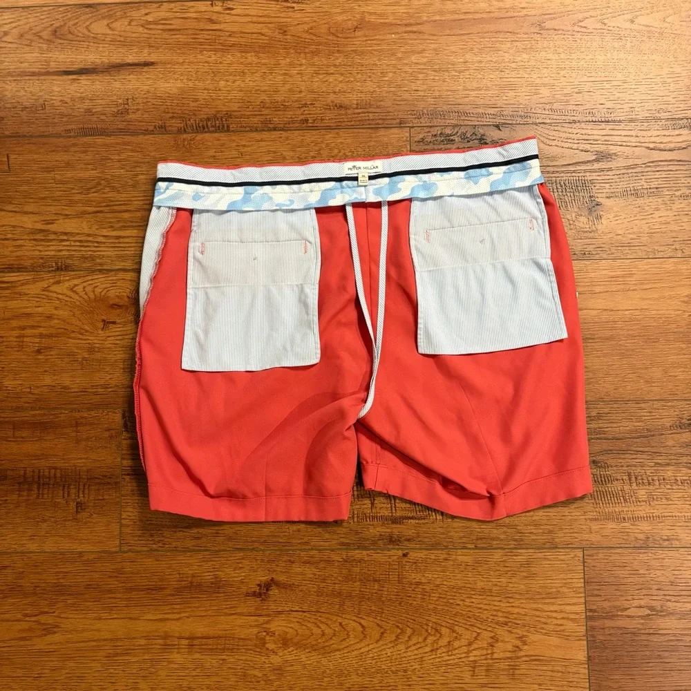 Peter Millar Coral Flat-Front Shorts Waist 36